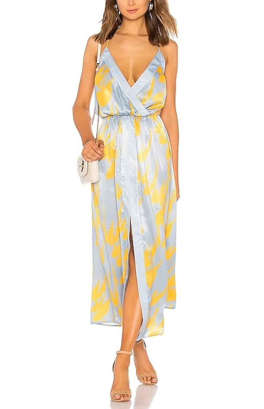 House Of Harlow 1960 Printed Blue Yellow Mareena Dress Size XXS